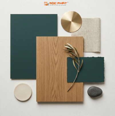 Moodboard Melamine 0029: Sắc Xanh Enchanted Green Mộc Phát